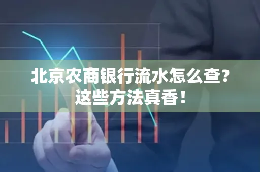 北京农商银行流水怎么查？这些方法真香！