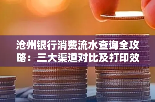 沧州银行消费流水查询全攻略：三大渠道对比及打印效率实测